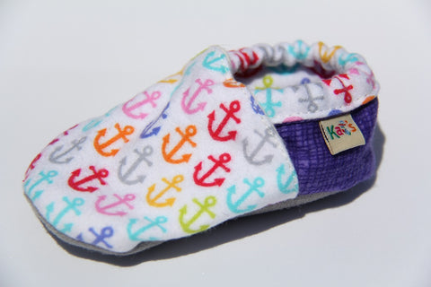 Mini Flannel Anchors Soft Sole Baby Shoes