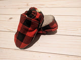 Flannel Buffalo Plaid Soft Sole Baby Shoes