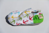 Flannel Multi Color Anchors Soft Sole Baby Shoes
