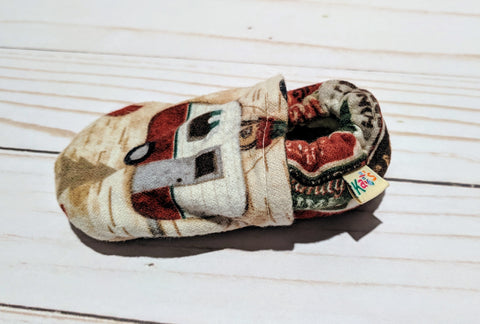 Happy Camper Flannel Soft Sole Baby Shoes