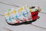 Red Anchor Flannel Soft Sole Baby Shoes