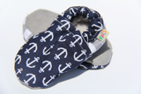 Navy Blue Anchors Soft Sole Baby Shoes